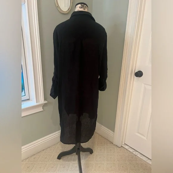 Seafolly Australia Crinkle Twill Beach Shirt | Black | Size S | Like New - Picture 5 of 14